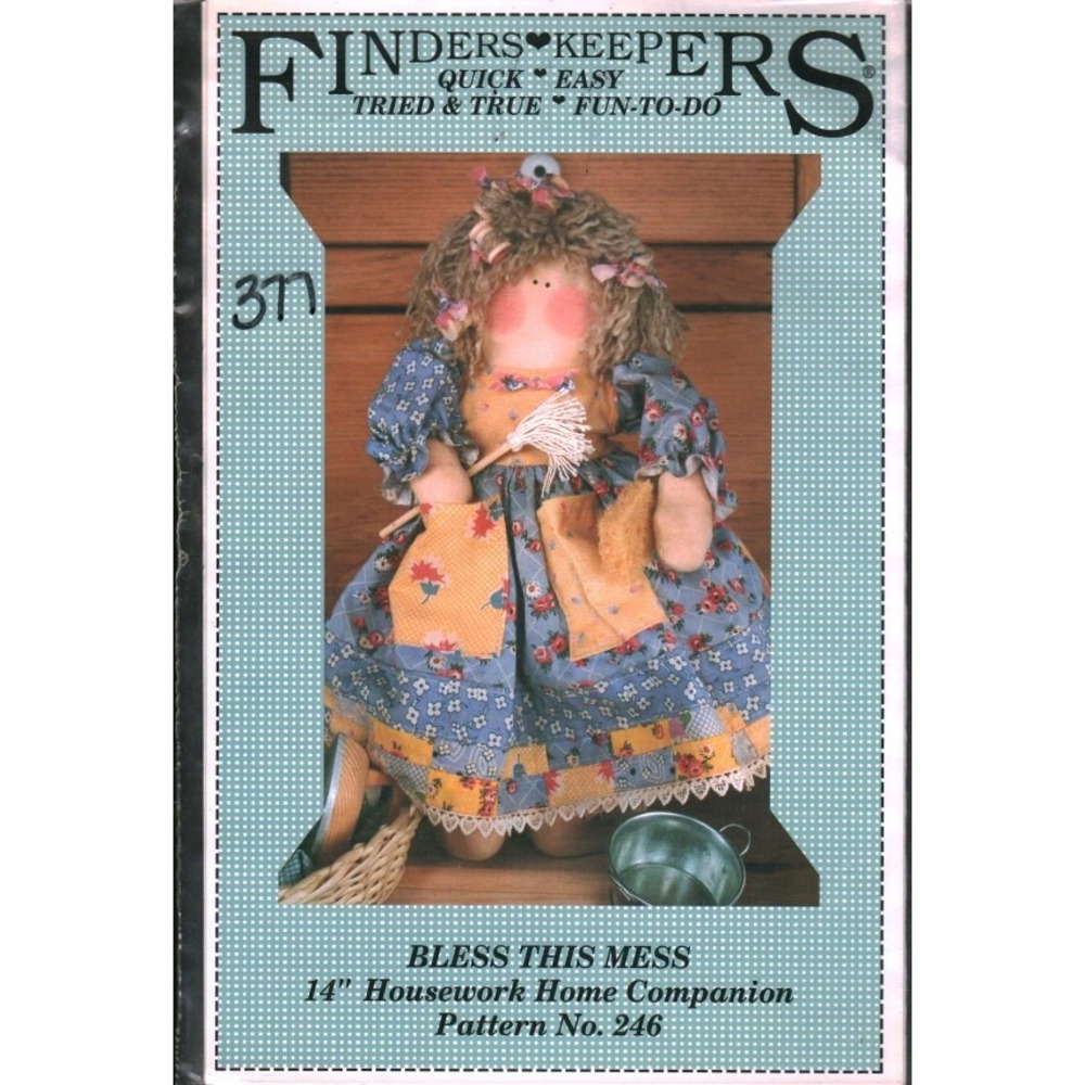 Finders Keepers Bless This Mess 14 Inch Folk Doll Sewing Pattern 246 Pegi White